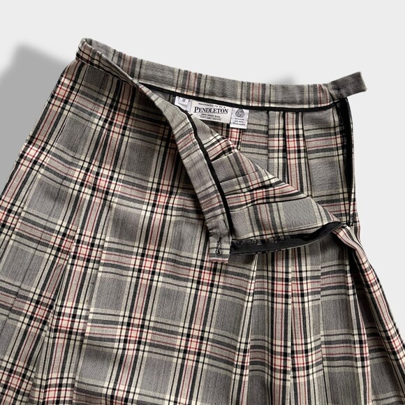 Pendleton Plaid Pleated Wool Skirt 10 - Picture 4 of 9